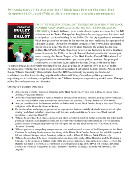 50Th Anniversary of the Assassination of Illinois Black Panther Chairman Fred Hampton with Dr