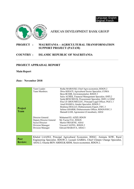 African Development Bank Group Project : Mauritania