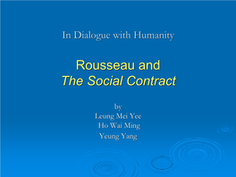 Rousseau and the Social Contract