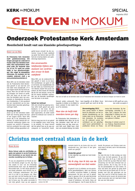 Onderzoek Protestantse Kerk Amsterdam Meerderheid Houdt Vast Aan Klassieke Geloofsopvattingen