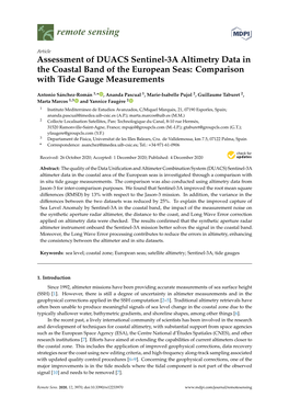 Assessment of DUACS Sentinel-3A Altimetry Data in the Coastal Band of the European Seas: Comparison with Tide Gauge Measurements