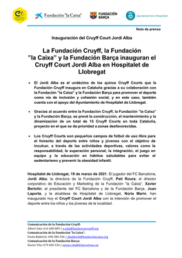 Cruyff Court Jordi Alba L'hospitalet De Llobregat Fundación