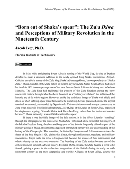 “Born out of Shaka's Spear”: the Zulu Iklwa and Perceptions of Military