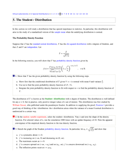 5. the Student T Distribution