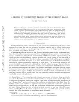 Arxiv:0705.1142V1 [Math.DS] 8 May 2007 Cases New) and Are Ripe for Further Study