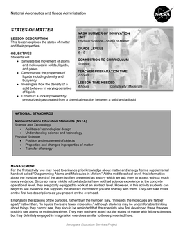 States of Matter Lesson