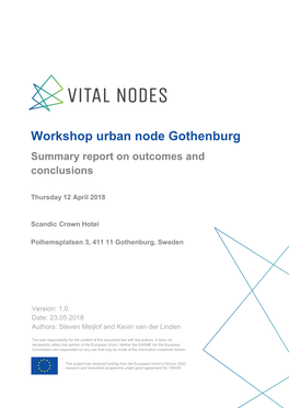 Workshop Urban Node Gothenburg