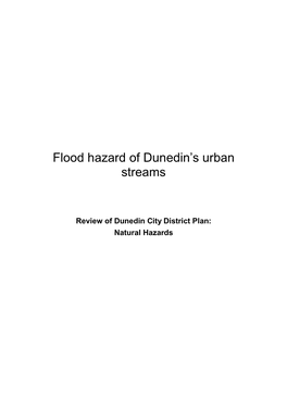 Flood Hazard of Dunedin's Urban Streams