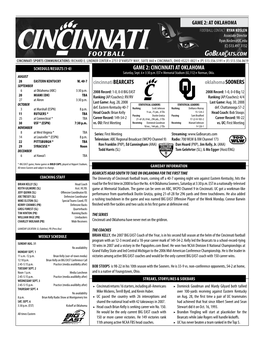 Football Contact: Ryan Koslen Associate Director Ryan.Koslen@UC.Edu (C) 513.497.3132  Football