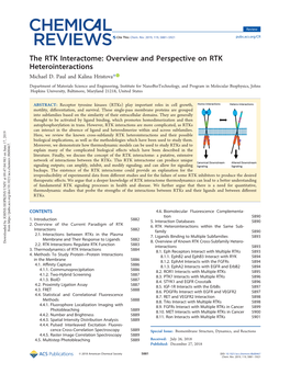 Overview and Perspective on RTK Heterointeractions Michael D