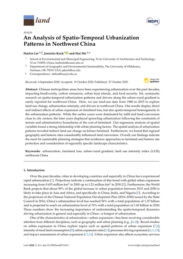 An Analysis of Spatio-Temporal Urbanization Patterns in Northwest China