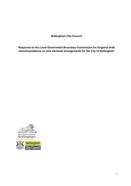 Nottingham City Council Response to the Local Government Boundary