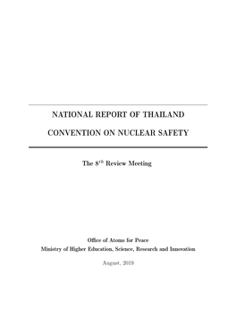 National Report of Thailand Convention on Nuclear