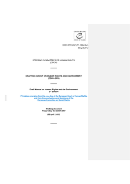 CDDH-ENV(2021)R1 Addendum 30 April 2012