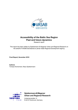 Accessibility of the Baltic Sea Region Past and Future Dynamics Research Report