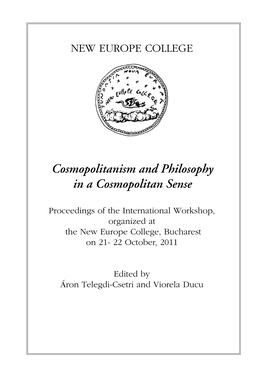 Cosmopolitanism and Philosophy in a Cosmopolitan Sense