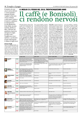 IL GIORNALE DELL'arte N. 393 GEN. 2019 Il Meglio E Il Peggio