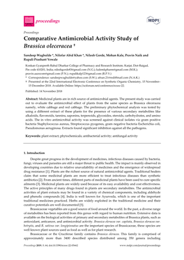 Comparative Antimicrobial Activity Study of Brassica Oleceracea †