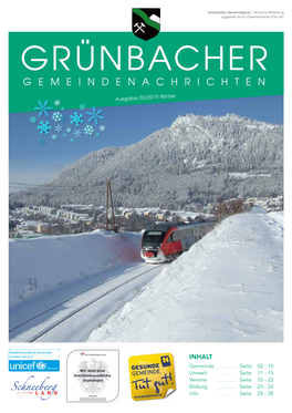 Grünbacher Gemeindenachrichten Winter 2019