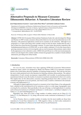 Alternative Proposals to Measure Consumer Ethnocentric Behavior: a Narrative Literature Review