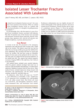 Isolated Lesser Trochanter Fracture Associated with Leukemia