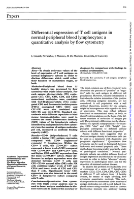 Papers J Clin Pathol: First Published As 10.1136/Jcp.49.7.539 on 1 July 1996