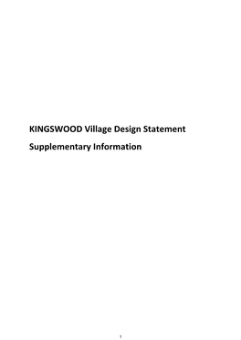 KINGSWOOD Village Design Statement Supplementary Information