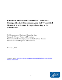 CDC Overseas Parasite Guidelines