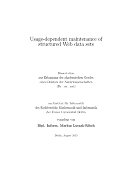 Usage-Dependent Maintenance of Structured Web Data Sets