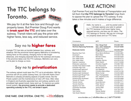 The TTC Belongs to Toronto
