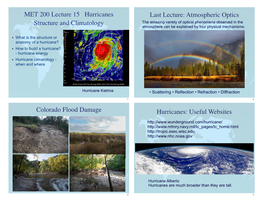 Lecture 15 Hurricane Structure