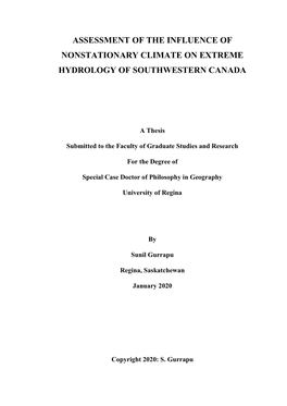 Assessment of the Influence of Nonstationary Climate on Extreme Hydrology of Southwestern Canada