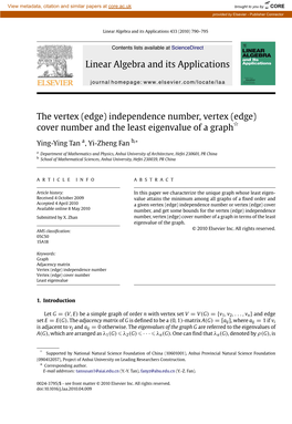 Independence Number, Vertex (Edge) ୋ Cover Number and the Least Eigenvalue of a Graph