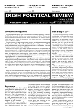 Irish Political Review, January, 2011