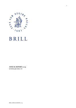Annual Report 2019 Koninklijke Brill Nv