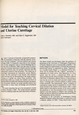 Model for Teaching Cervical Dilation and Uterine Curettage