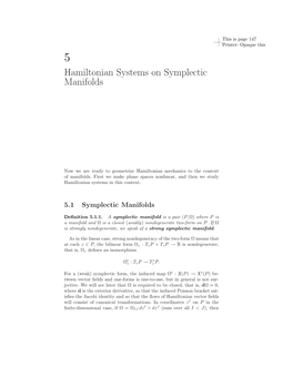 Hamiltonian Systems on Symplectic Manifolds