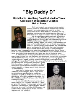 "Big Daddy D" David Lattin