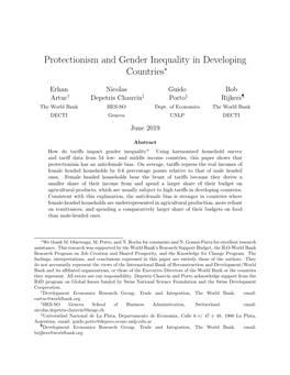 Protectionism and Gender Inequality in Developing Countries∗