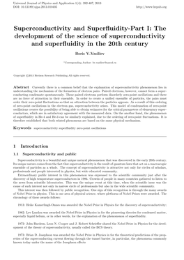 The Development of the Science of Superconductivity and Superfluidity