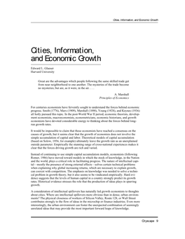 Cities, Information, and Economic Growth