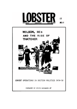 Wilson, MI5 and the Rise of Thatcher Covert Operations in British Politics 1974-1978 Foreword