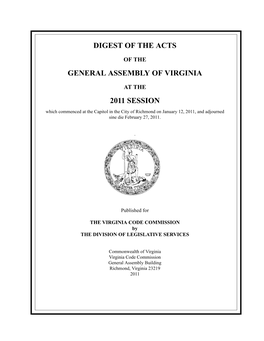 2011 Digest of the Acts of the General