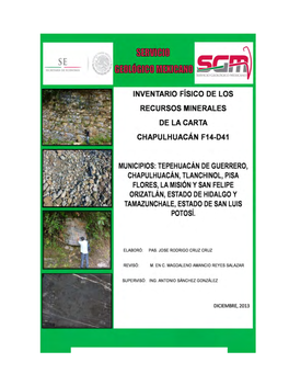 SERVICIO GEOLÓGICO MEXICANO Carta Inventario-Minero