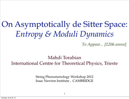 On Asymptotically De Sitter Space: Entropy & Moduli Dynamics