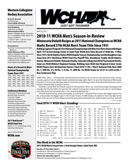 2010-11 WCHA Men's Season-In-Review