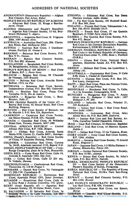 Addresses of National Societies