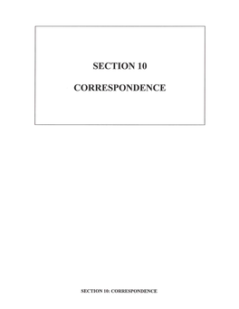 Section 10 Correspondence