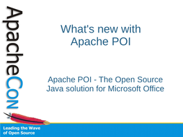 What's New with Apache POI