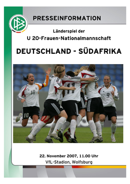 Südafrika Antritt, Hat Die Vorbereitung Der Deutschen Auswahl Auf Die FIFA U 20-Weltmeisterschaft in Chile (20